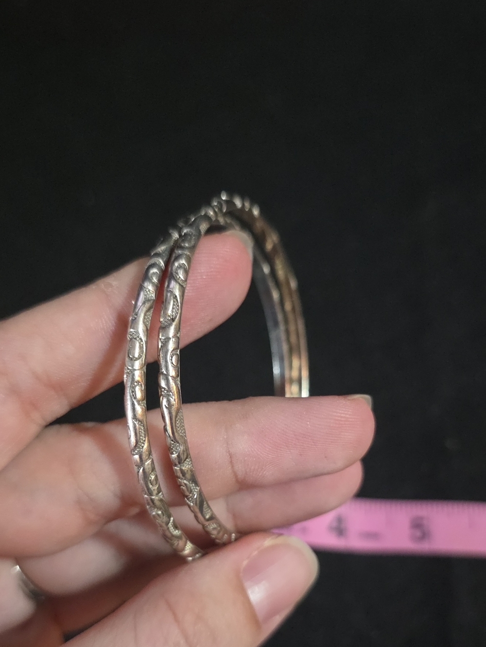 Brighton Silver-Tone Floral Etched Bangle Bracelet Set
